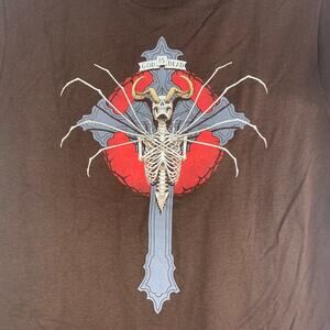 Tee Villain tshirt Neitzsche goth God Is Dead ringspun cotton brown medium